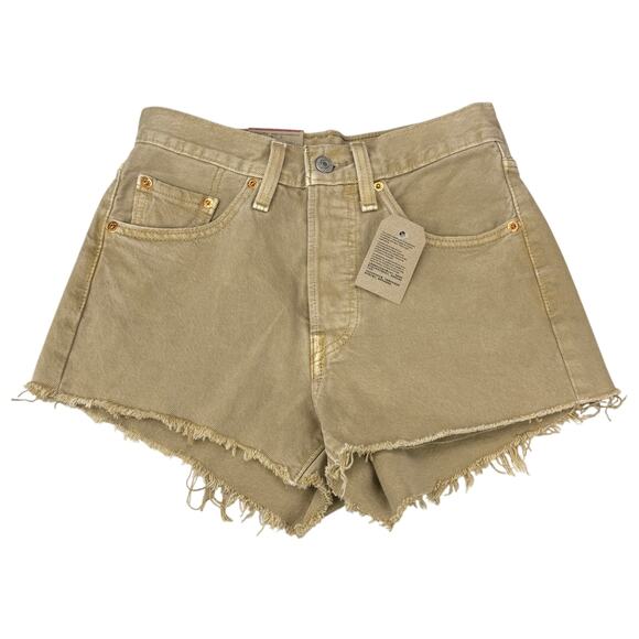 NWT LEVI'S 501 Original Fit High Rise Women's Denim Shorts Size 24 Dusty Safari - Picture 2 of 8